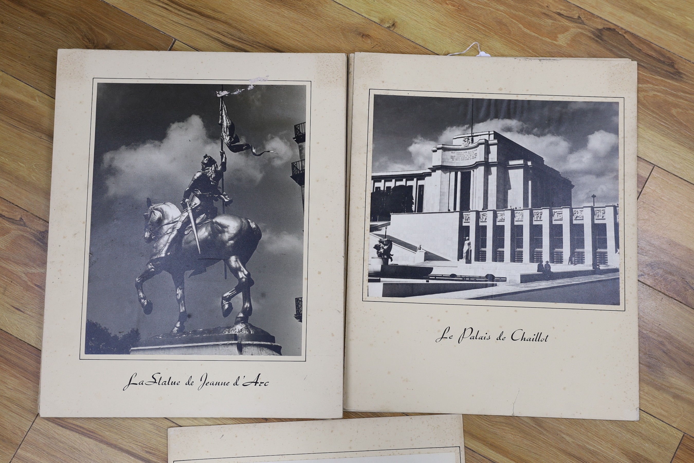 A collection of 1950's French black and white architectural photographs, 51 x 41cm overall, unframed